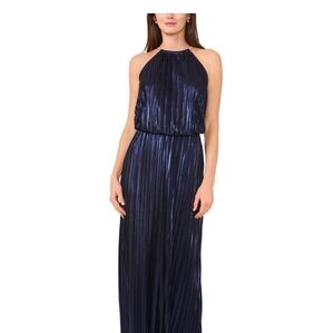 MSK Blue Pleated Maxi Dress for Cocktail